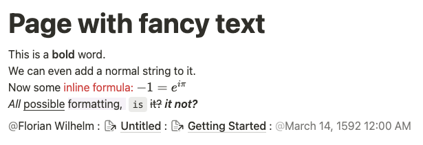 Fancy text page