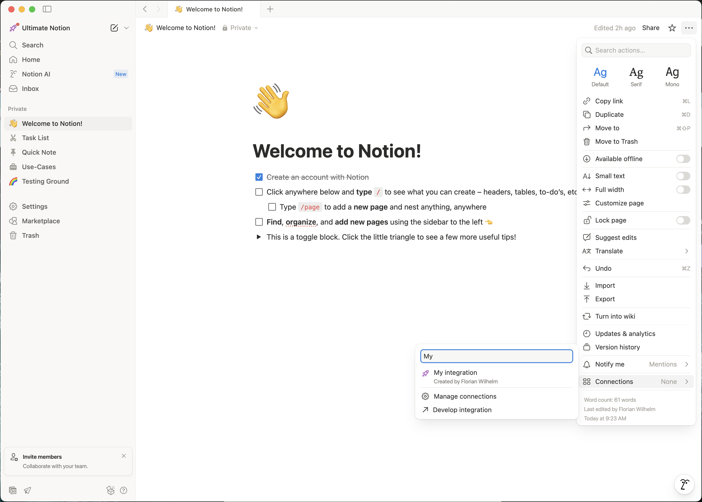 Notion integration